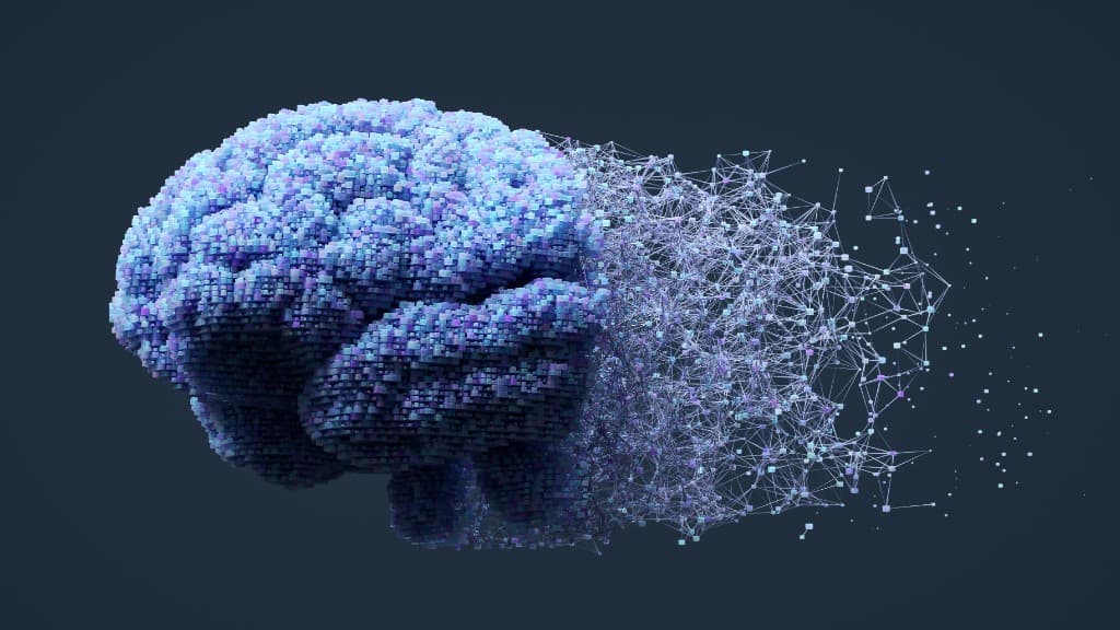 A firm brain forming from structured data into a connected network — the intelligence KompanyBrain is bringing.